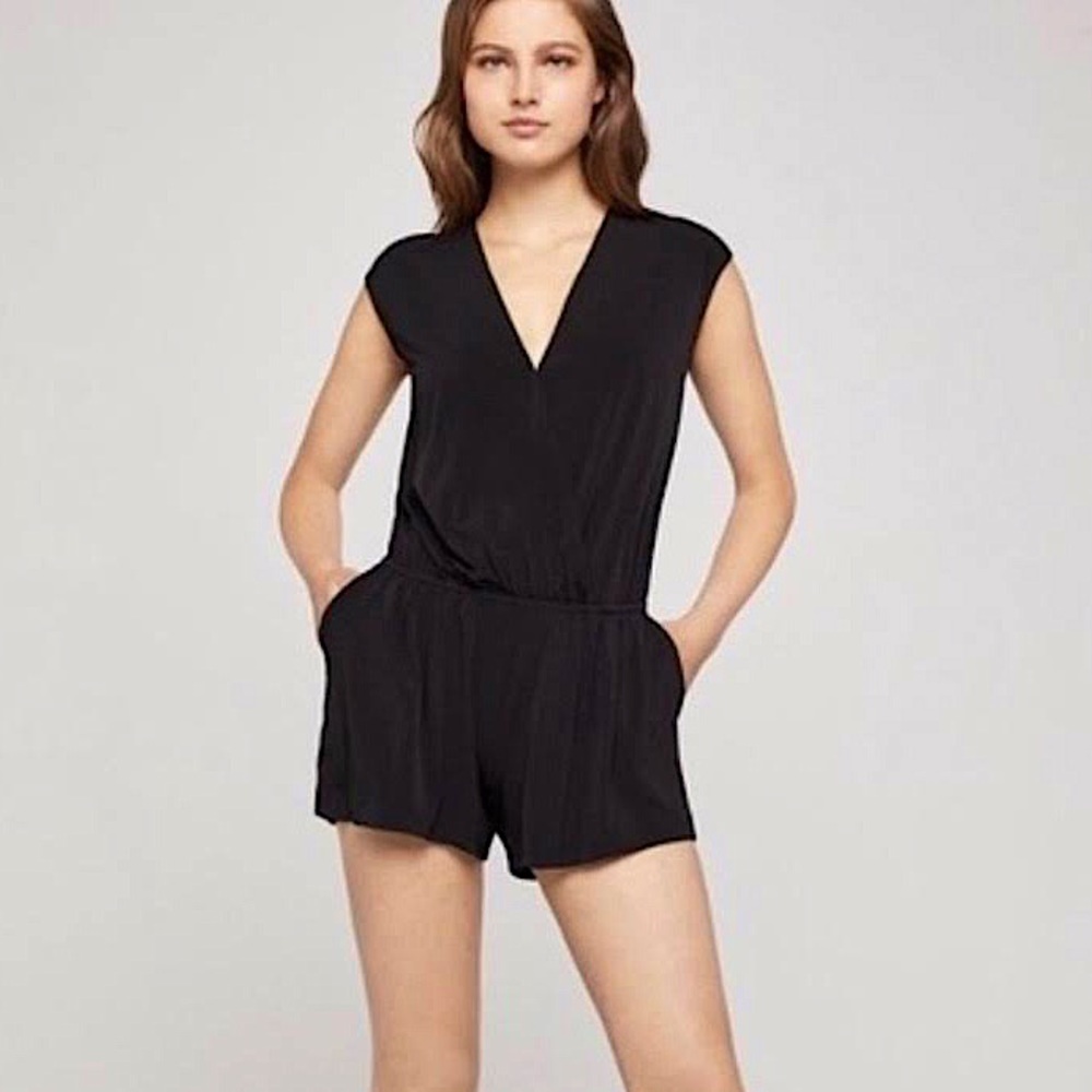 BCBGeneration Black Romper Size Large with Pockets